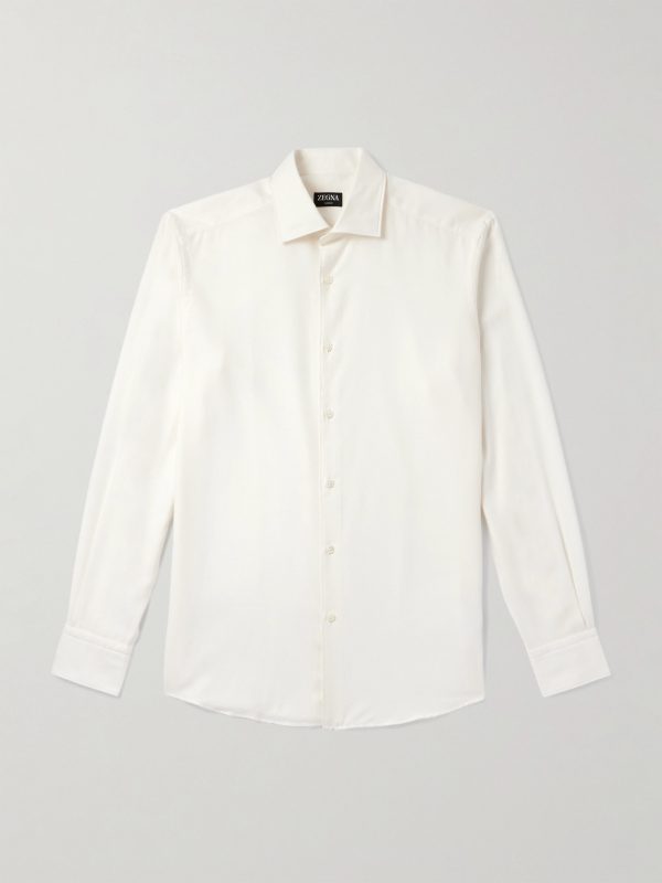 Cotton and Cashmere-Blend Twill Shirt Cotton and Cashmere-Blend Twill Shirt