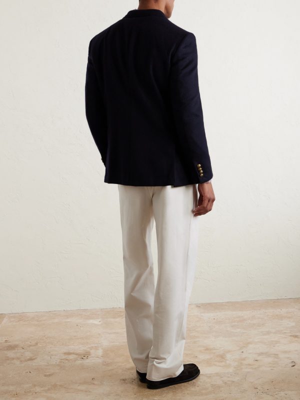 Double-Breasted Cashmere Blazer - BK Double-Breasted Cashmere Blazer - BK