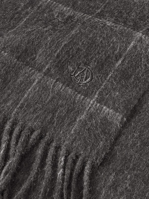 Fringed Checked Cashmere Scarf - CU Fringed Checked Cashmere Scarf - CU
