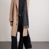 Fringed Checked Cashmere Scarf - OU Fringed Checked Cashmere Scarf - OU