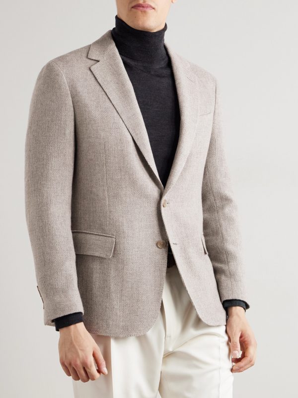 Hadley Slim-Fit Basketweave Cashmere Blazer - FR Hadley Slim-Fit Basketweave Cashmere Blazer - FR
