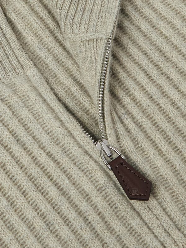 Plane Tree Ribbed Cashmere Half-Zip Sweater - CU Plane Tree Ribbed Cashmere Half-Zip Sweater - CU