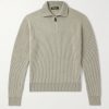 Plane Tree Ribbed Cashmere Half-Zip Sweater Plane Tree Ribbed Cashmere Half-Zip Sweater