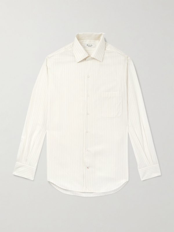 André Striped Wool and Silk-Blend Shirt