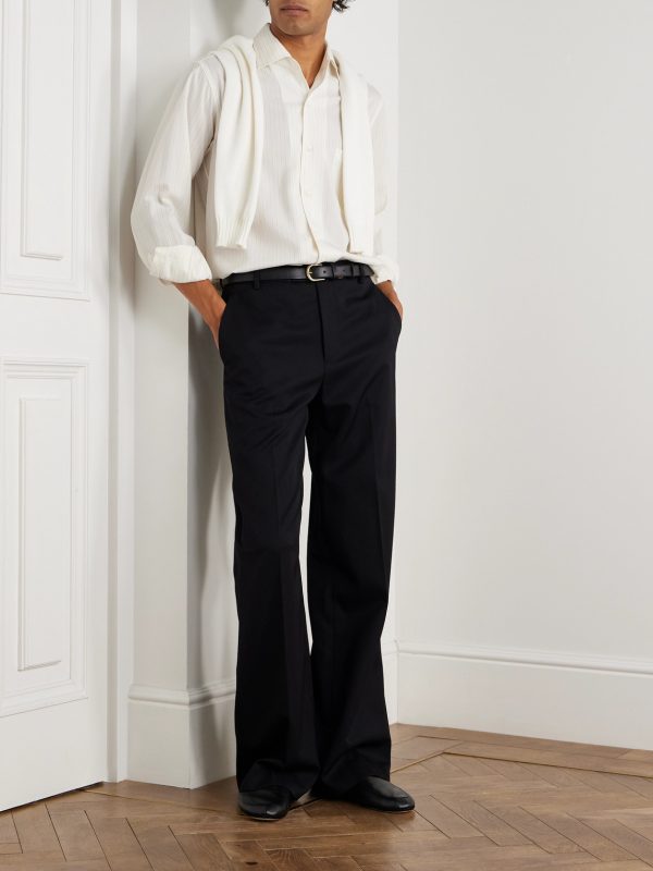 André Striped Wool and Silk-Blend Shirt - OU