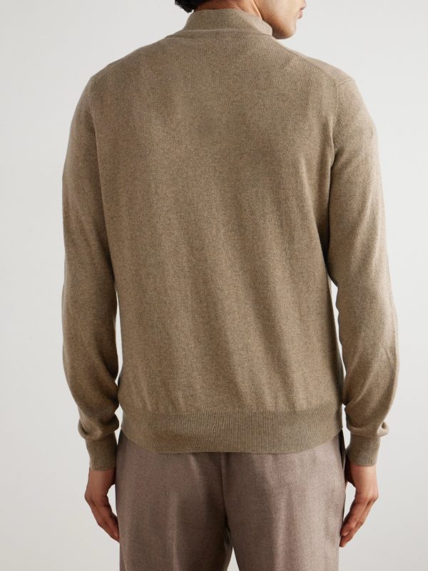 Slim-Fit Baby Cashmere Half-Zip Sweater - BK Slim-Fit Baby Cashmere Half-Zip Sweater - BK
