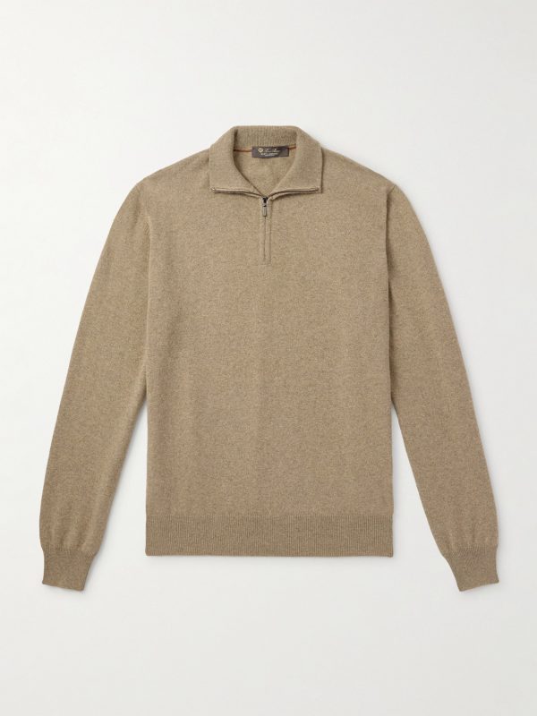 Slim-Fit Baby Cashmere Half-Zip Sweater Slim-Fit Baby Cashmere Half-Zip Sweater