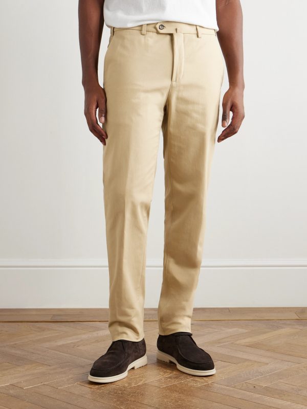 Carlo Hyannis Tapered Cotton-Blend Trousers - FR Carlo Hyannis Tapered Cotton-Blend Trousers - FR