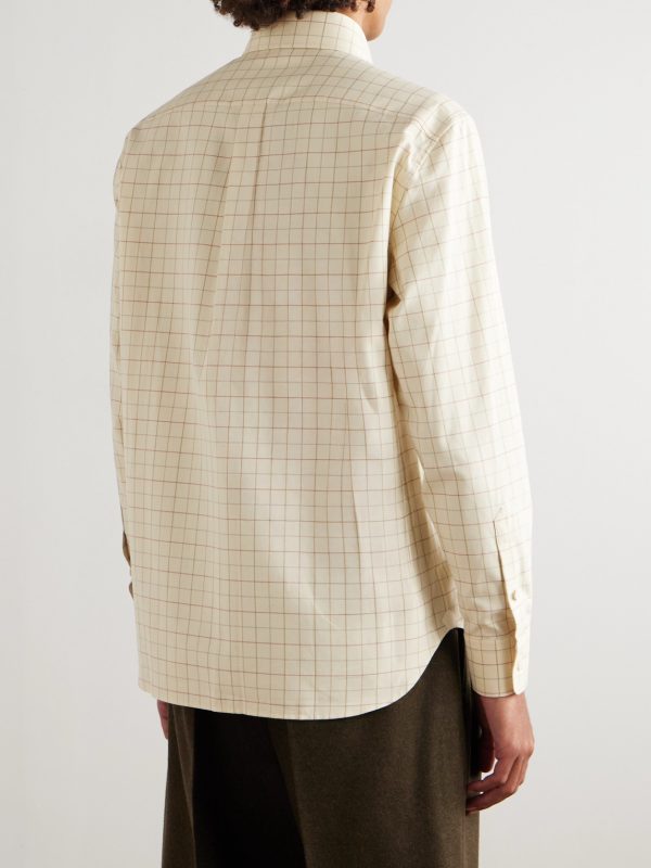 Elia Button Down-Collar Checked Cotton Shirt - BK