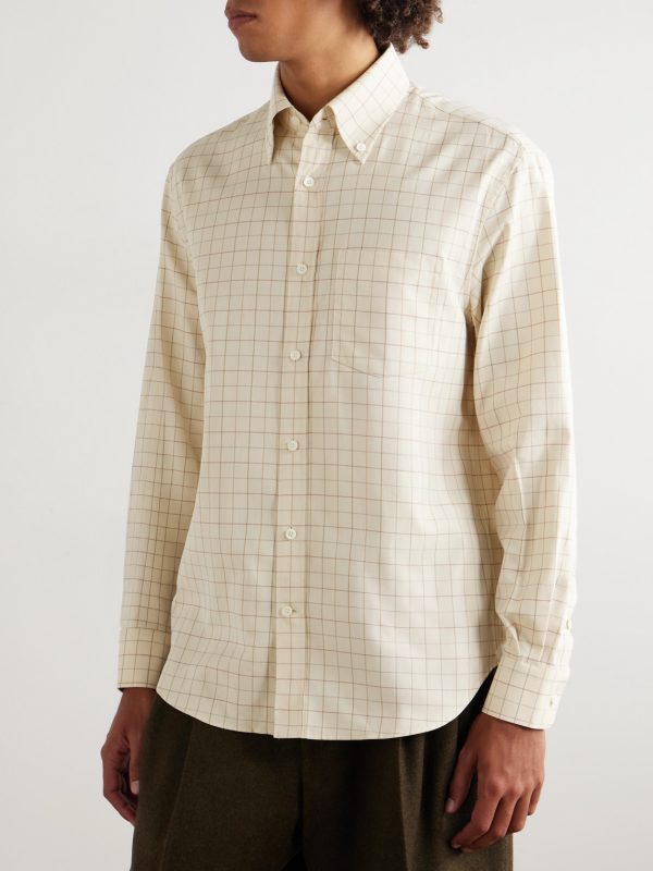 Elia Button Down-Collar Checked Cotton Shirt - FR
