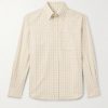 Elia Button Down-Collar Checked Cotton Shirt