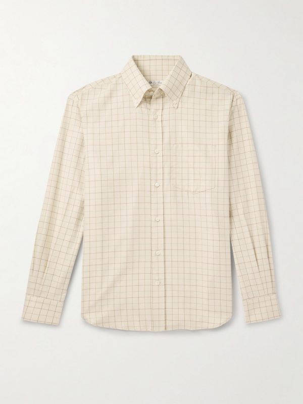 Elia Button Down-Collar Checked Cotton Shirt