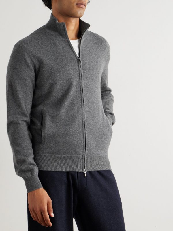 Cashmere Zip-Up Sweater - FR