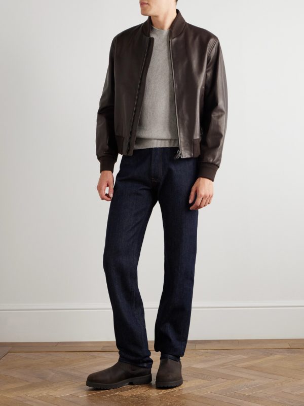Leather Bomber Jacket - OU