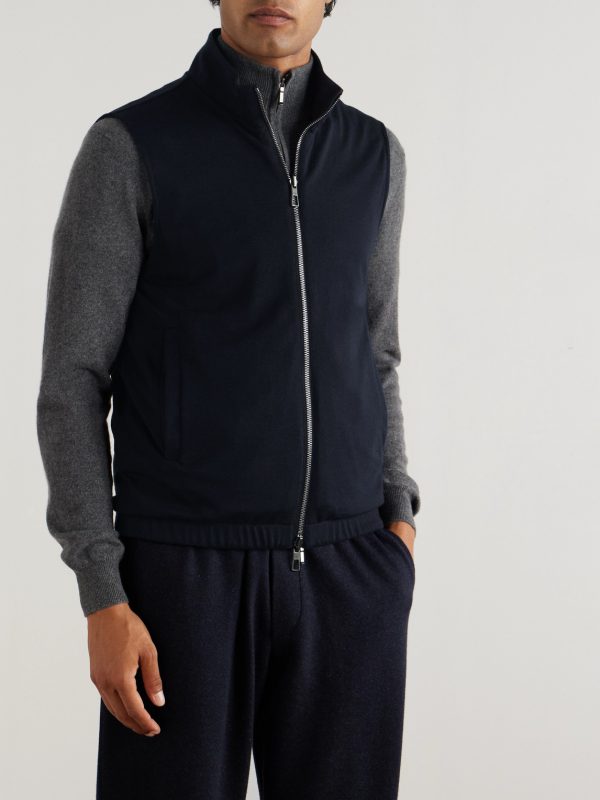 Slim-Fit Reversible Storm System® WindWish™ Twill and Wool Gilet - E2