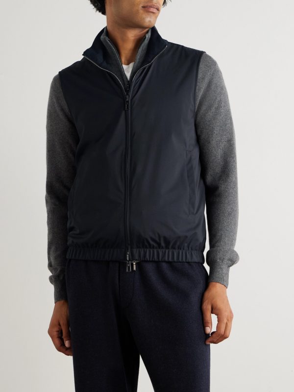 Slim-Fit Reversible Storm System® WindWish™ Twill and Wool Gilet - FR