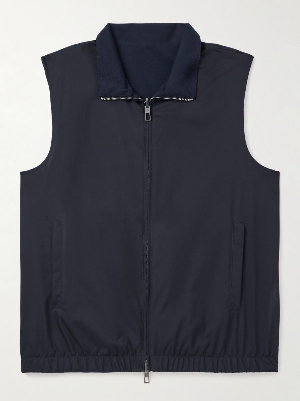 Slim-Fit Reversible Storm System® WindWish™ Twill and Wool Gilet