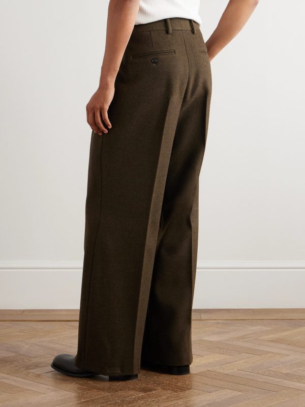 Hubert Pleated Wool and Cashmere-Blend Wide-Leg Trousers - BK Hubert Pleated Wool and Cashmere-Blend Wide-Leg Trousers - BK