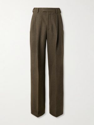 Hubert Pleated Wool and Cashmere-Blend Wide-Leg Trousers Hubert Pleated Wool and Cashmere-Blend Wide-Leg Trousers