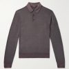 Jacquard-Knit Wool and Silk-Blend Polo Shirt Jacquard-Knit Wool and Silk-Blend Polo Shirt