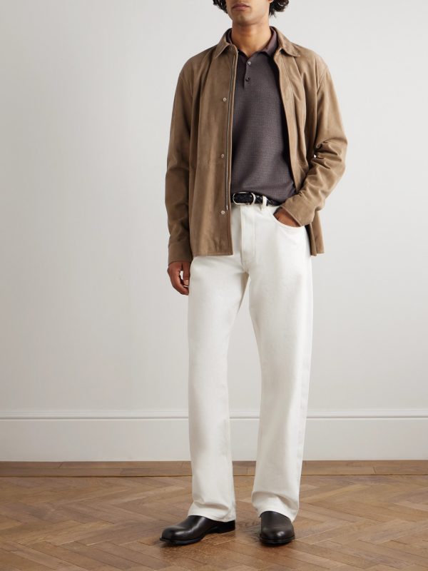 Jacquard-Knit Wool and Silk-Blend Polo Shirt - OU Jacquard-Knit Wool and Silk-Blend Polo Shirt - OU
