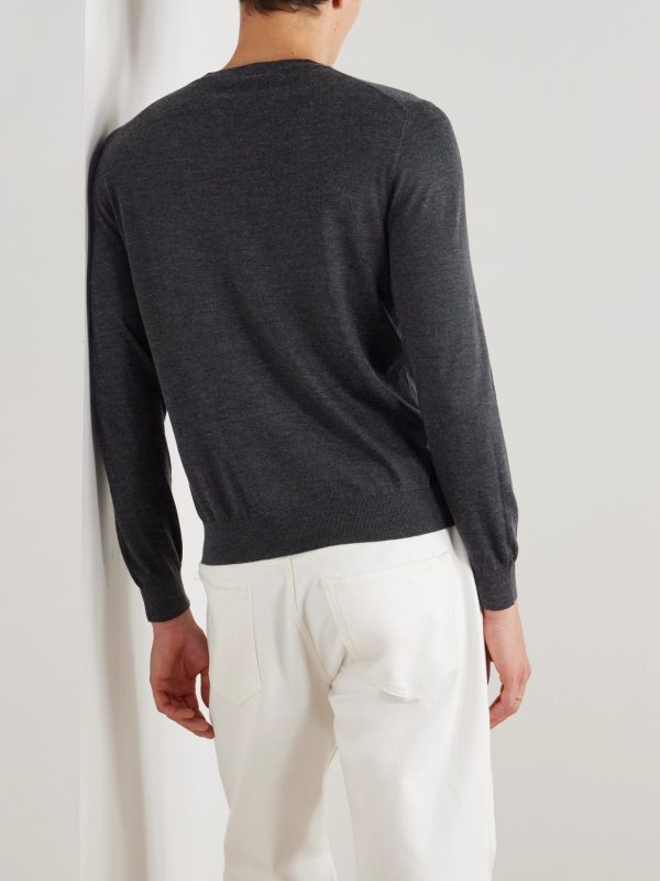 Sottile Slim-Fit Wool, Silk and Cashmere-Blend Sweater - BK Sottile Slim-Fit Wool, Silk and Cashmere-Blend Sweater - BK