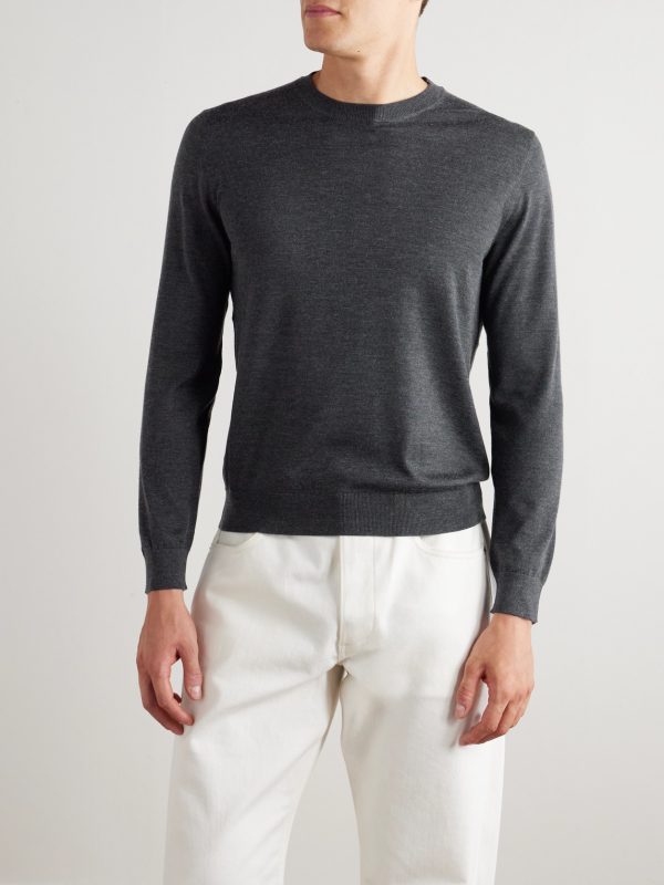 Sottile Slim-Fit Wool, Silk and Cashmere-Blend Sweater - FR Sottile Slim-Fit Wool, Silk and Cashmere-Blend Sweater - FR