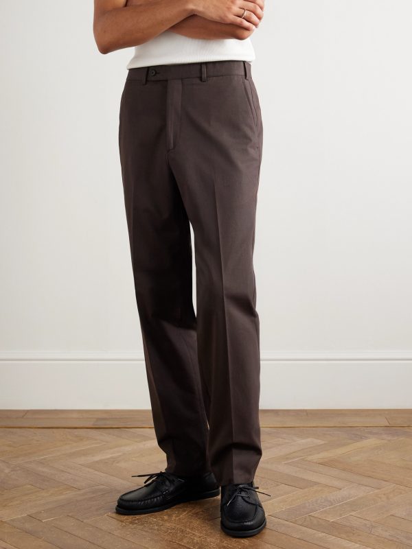 Straight-Leg Cotton-Blend Trousers - FR