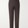 Straight-Leg Cotton-Blend Trousers