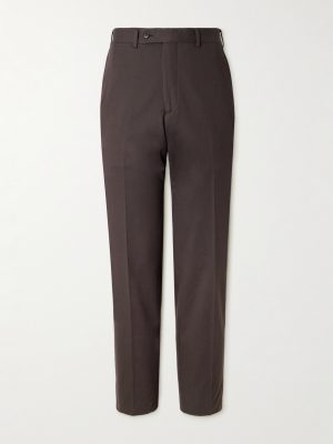 Straight-Leg Cotton-Blend Trousers
