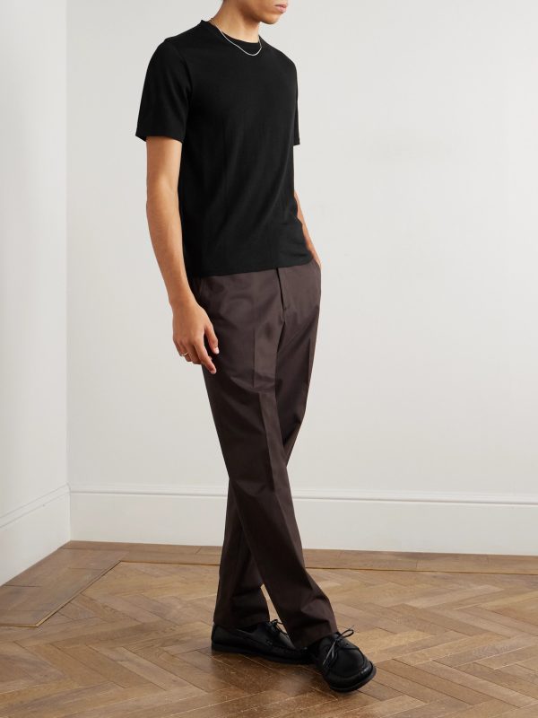 Straight-Leg Cotton-Blend Trousers - OU