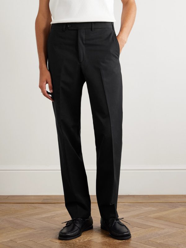 Straight-Leg Cotton-Blend Trousers - FR