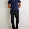 Straight-Leg Cotton-Blend Trousers - OU