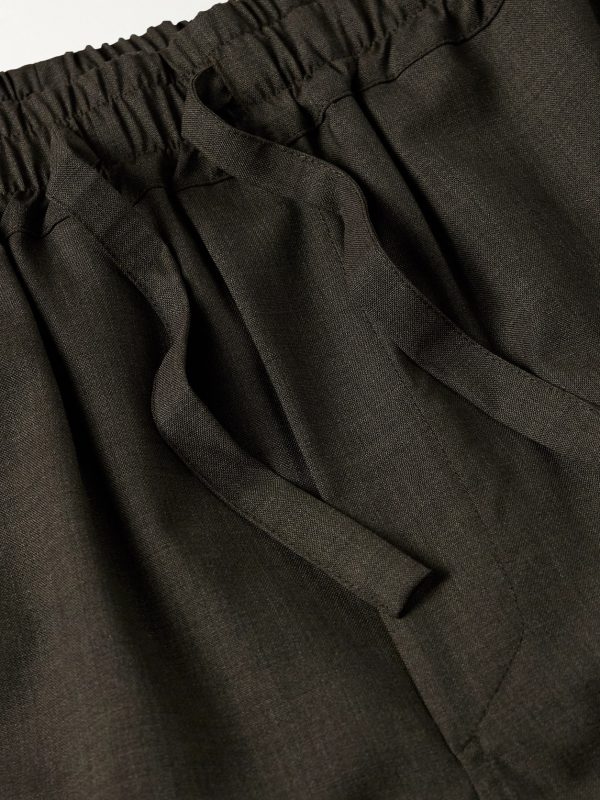 Straight-Leg Wool Drawstring Trousers - E1 Straight-Leg Wool Drawstring Trousers - E1