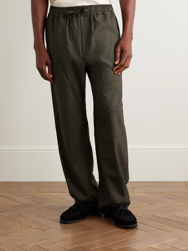 Straight-Leg Wool Drawstring Trousers - FR Straight-Leg Wool Drawstring Trousers - FR