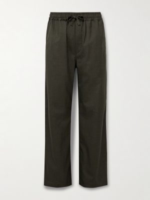 Straight-Leg Wool Drawstring Trousers Straight-Leg Wool Drawstring Trousers