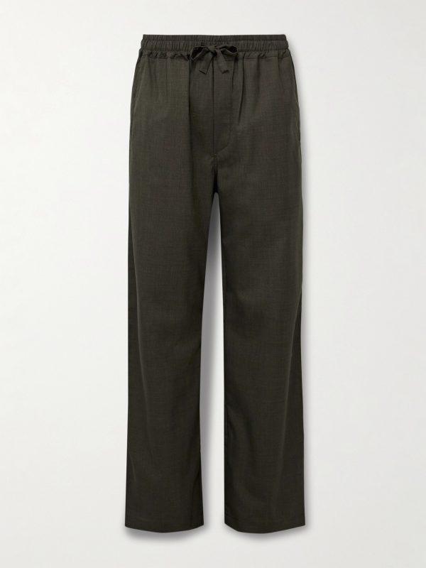 Straight-Leg Wool Drawstring Trousers Straight-Leg Wool Drawstring Trousers