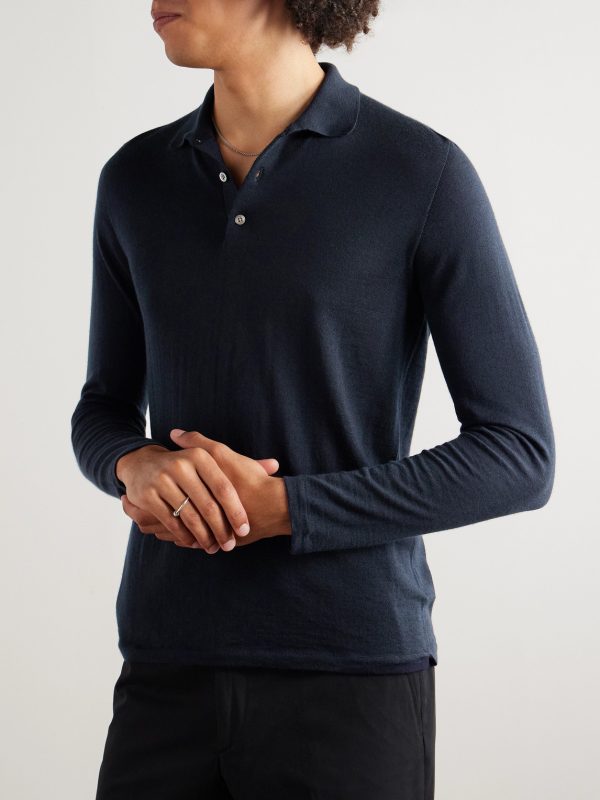 Slim-Fit Wool Polo Shirt - FR Slim-Fit Wool Polo Shirt - FR