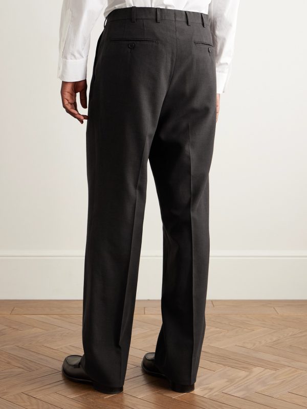 Straight-Leg Pleated Wool-Blend Suit Trousers - BK Straight-Leg Pleated Wool-Blend Suit Trousers - BK
