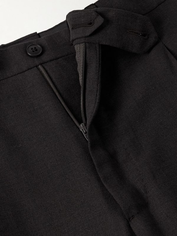 Straight-Leg Pleated Wool-Blend Suit Trousers - E1 Straight-Leg Pleated Wool-Blend Suit Trousers - E1