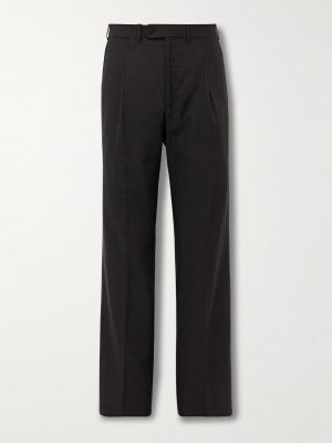 Straight-Leg Pleated Wool-Blend Suit Trousers