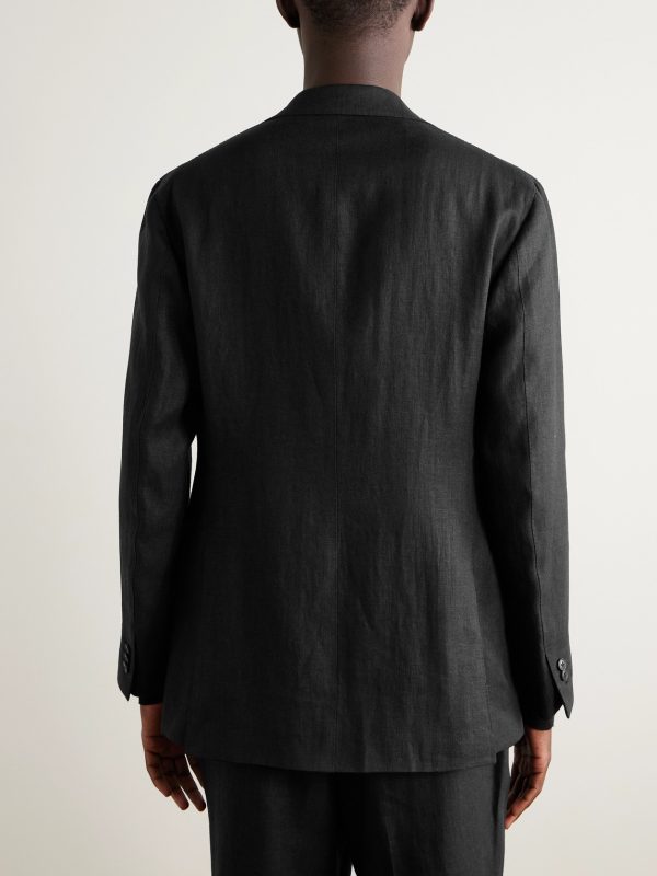 Unstructured Linen Suit Jacket - BK Unstructured Linen Suit Jacket - BK