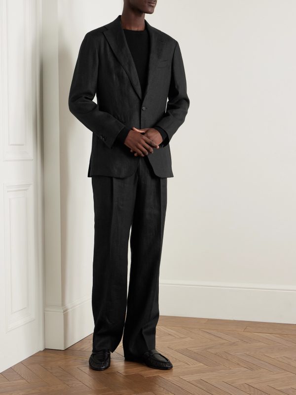 Unstructured Linen Suit Jacket - OU Unstructured Linen Suit Jacket - OU