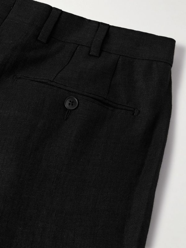 Straight-Leg Pleated Linen Suit Trousers - CU Straight-Leg Pleated Linen Suit Trousers - CU