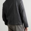 Wool-Herringbone Blouson Jacket - BK