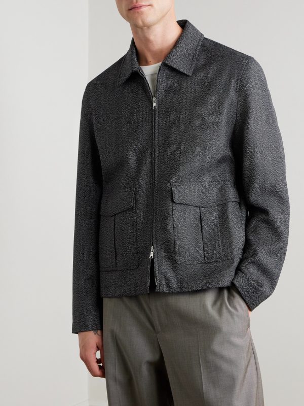 Wool-Herringbone Blouson Jacket - FR