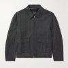 Wool-Herringbone Blouson Jacket