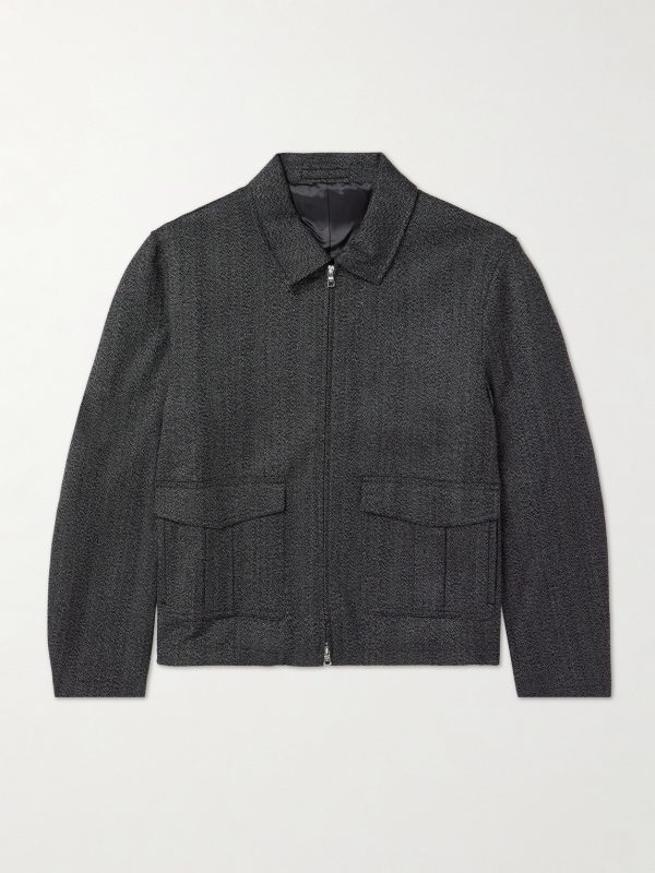 Wool-Herringbone Blouson Jacket