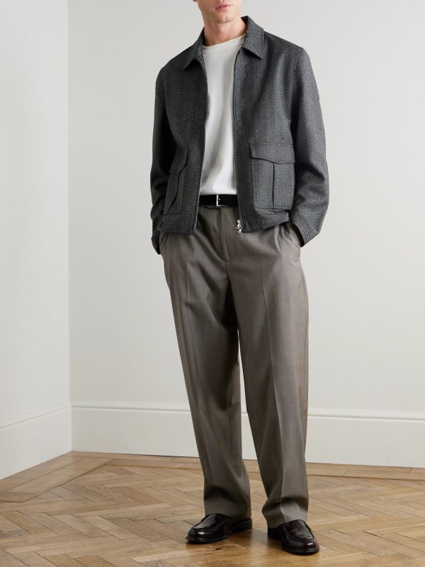 Wool-Herringbone Blouson Jacket - OU