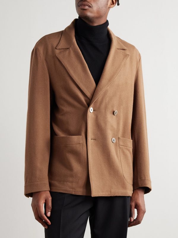 Double-Breasted Camel Hair Blazer - FR